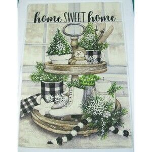 NEW! Yard Garden Flag "Home Sweet Home Skates Snowman 12" x 18" Original Package